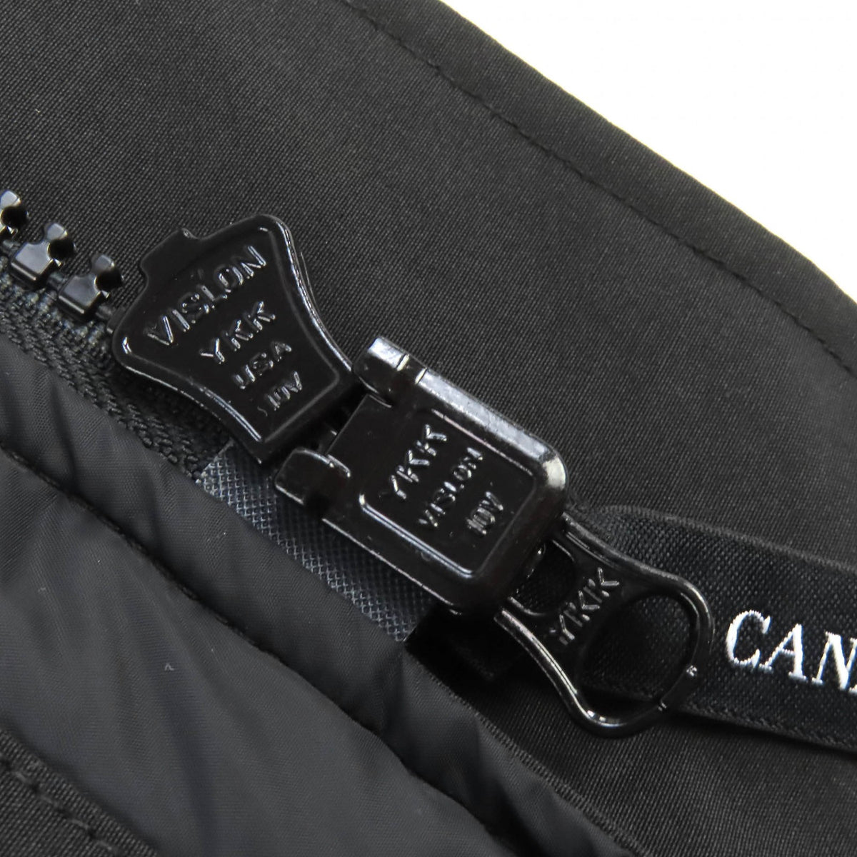 カナダグース JASPER PARKA ジャスパー ロゴワッペン・ファー付き フーデッド ダブルジップ ダウンジャケット ブラック XS メンズ