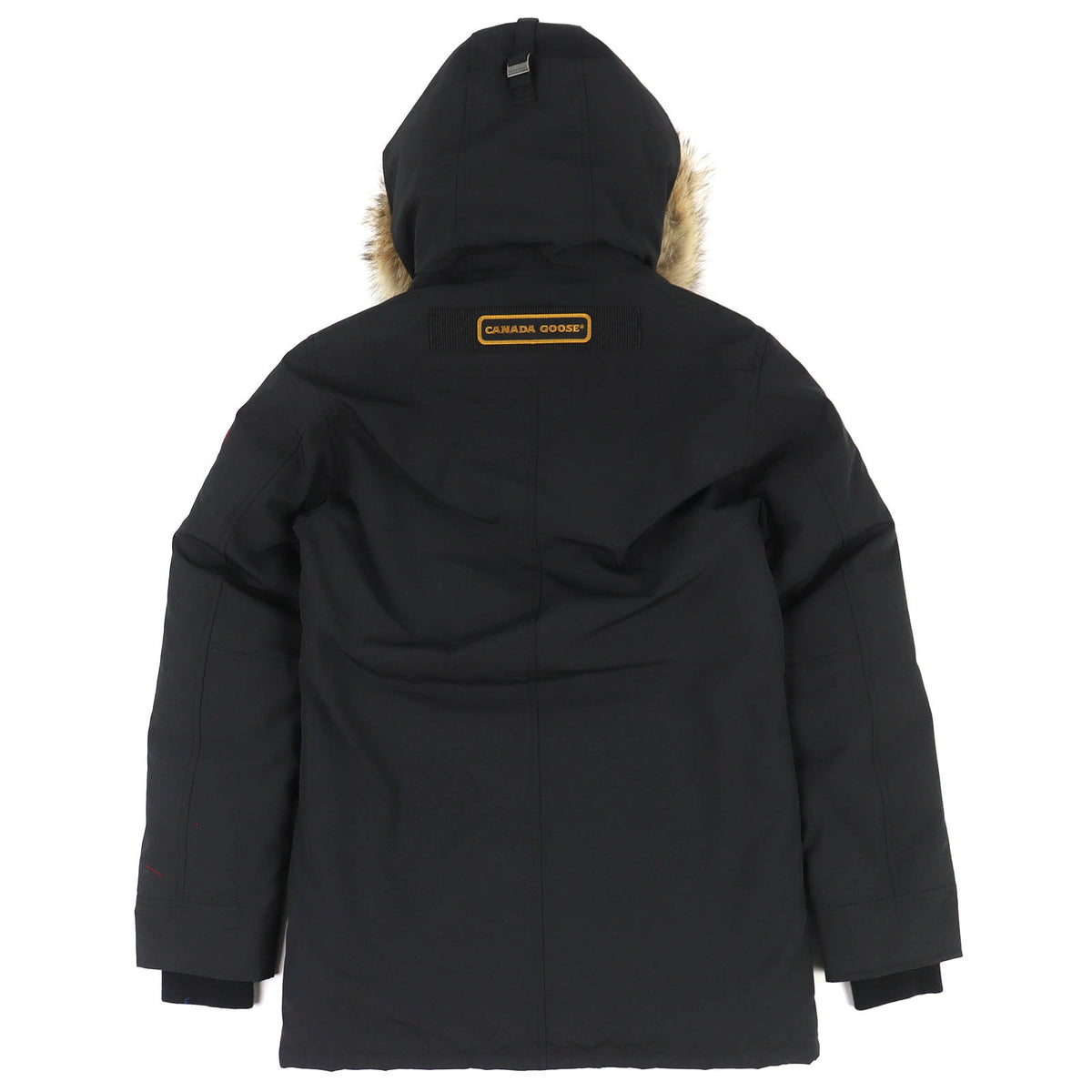 カナダグース JASPER PARKA ジャスパー ロゴワッペン・ファー付き フーデッド ダブルジップ ダウンジャケット ブラック XS メンズ