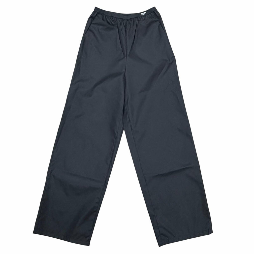 プラダ RE-NYLON ロゴ入り ロング パンツ ブラック 38S レディース
