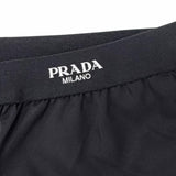 プラダ RE-NYLON ロゴ入り ロング パンツ ブラック 38S レディース