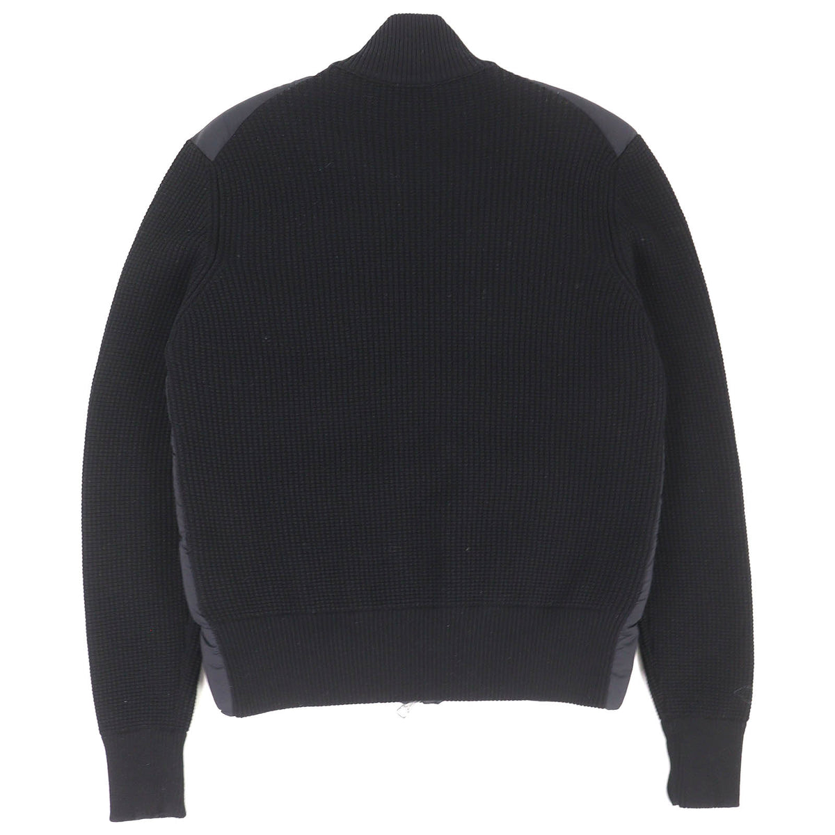 モンクレール CARDIGAN TRICOT フロントロゴ ニット切替 ジップアップ ダウンジャケット ブラック S メンズ