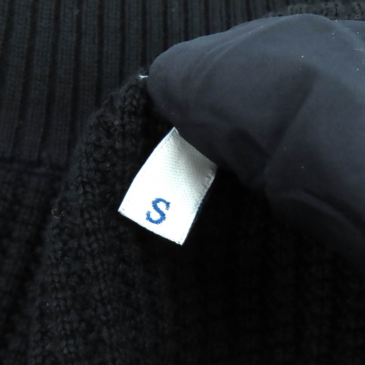 モンクレール CARDIGAN TRICOT フロントロゴ ニット切替 ジップアップ ダウンジャケット ブラック S メンズ