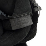 プラダ ポーチ付 トライアングルロゴ 2WAY ムートン ファー バッグ ショルダーバッグ ブラック レディース