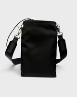 NEWSEDのPRADA Re-Nylon製ブラックフォンケースショルダーバッグ。トライアングルロゴ付きのナイロン素材。