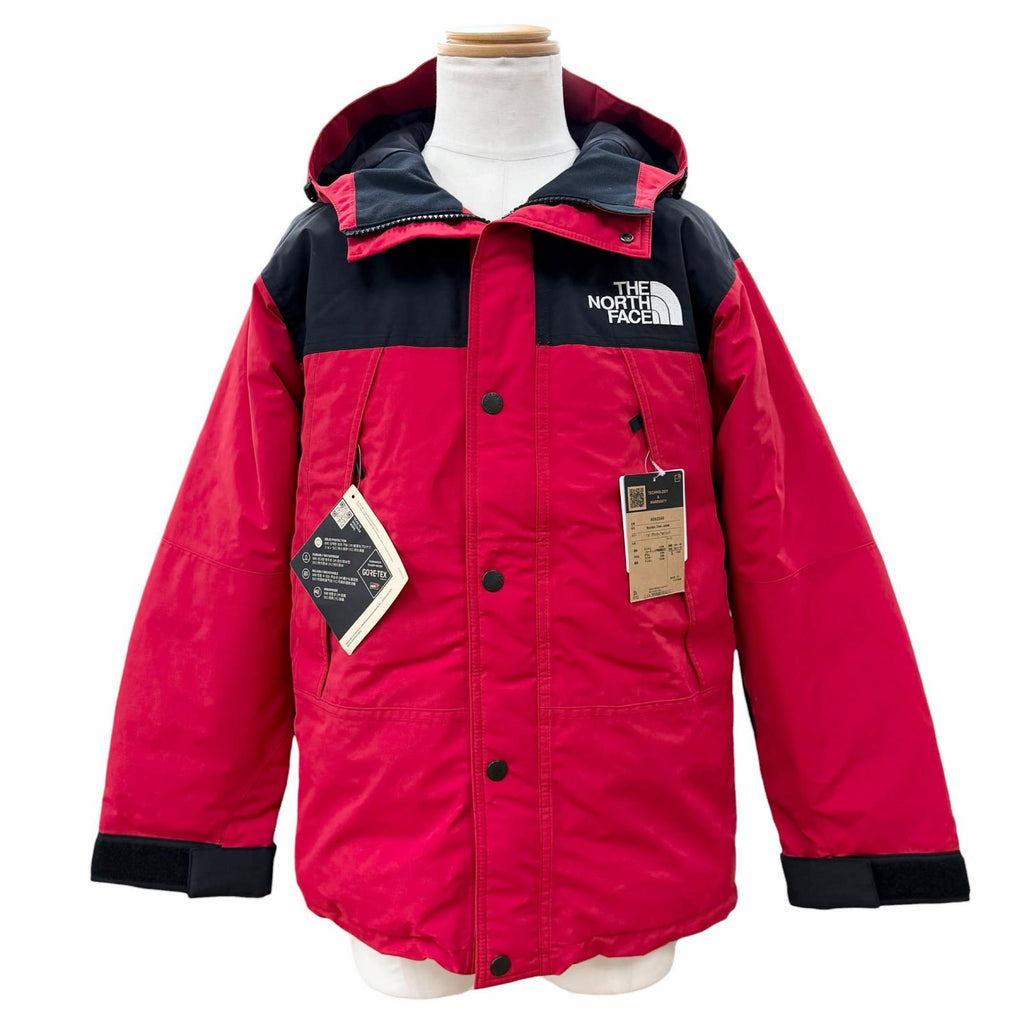 ザ・ノースフェイス Mountain Down Jacket GORE-TEX ロゴ刺繍 フーデッド ダブルジップアップ ダウンジャケット レッド S メンズ 未使用品