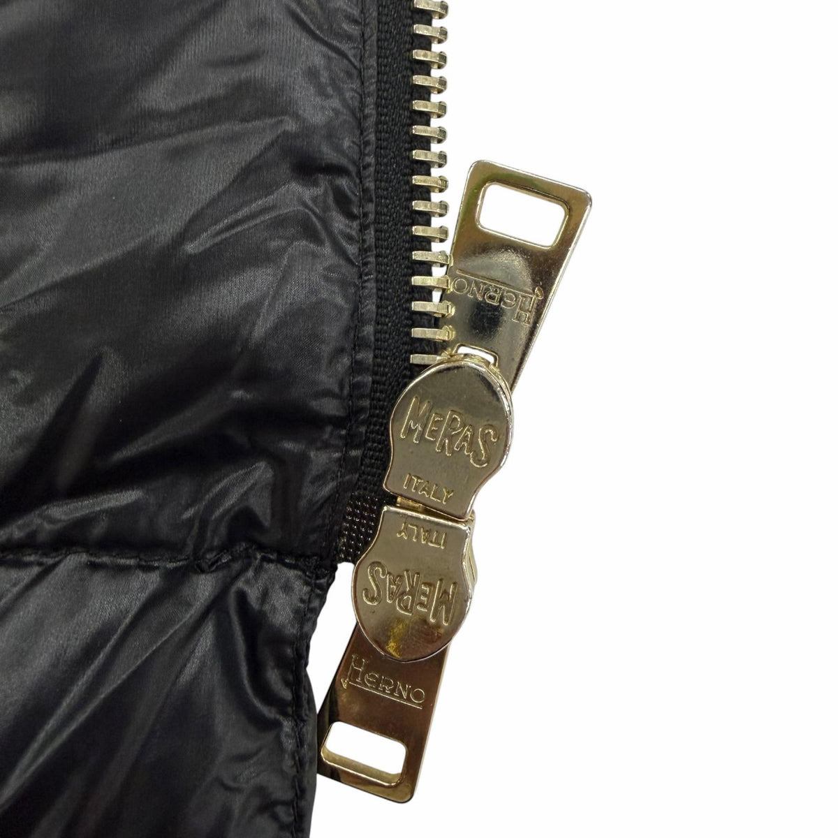 ヘルノ 襟元ファー付 ZIP UP ロング丈 ダウンコート ブラック 38 レディース