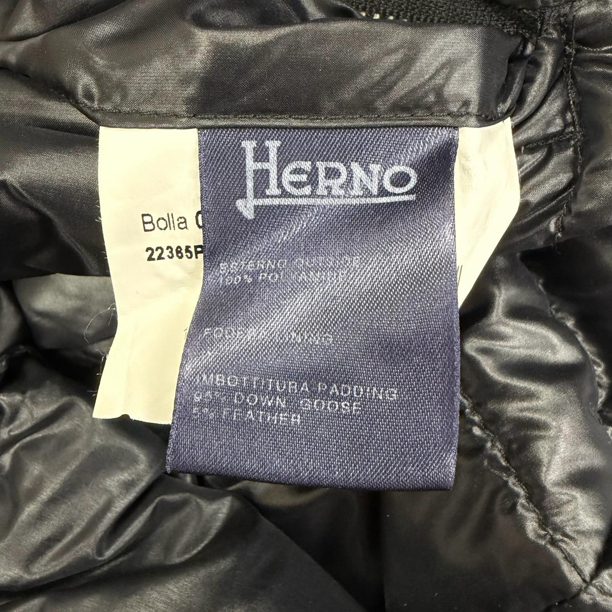 ヘルノ 襟元ファー付 ZIP UP ロング丈 ダウンコート ブラック 38 レディース