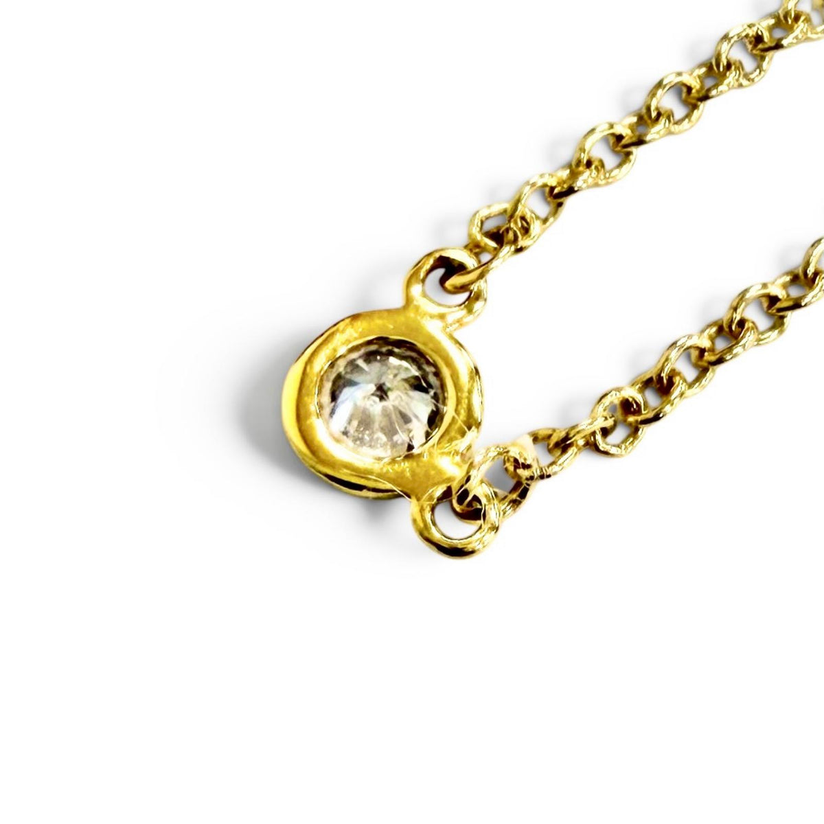 ティファニー バイザヤード 1Pダイヤ ネックレス 750 YG 直径約3.32mm 約0.05ct ネックレス イエローゴールド レディース