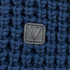 ルイヴィトン ワッフル編み Vネック スリット ガストンV レザーパッチ ニット ブルー XL メンズ