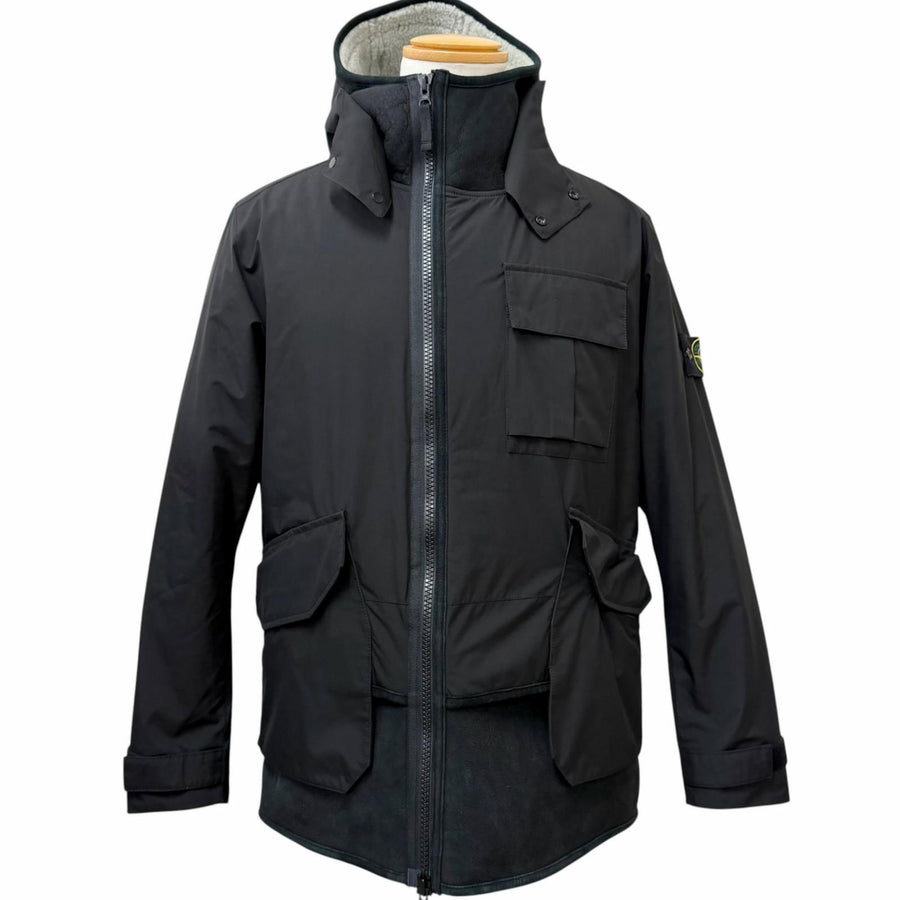 ストーンアイランド ムートン切替 GORE-TEX ジャケット ブラック M メンズ