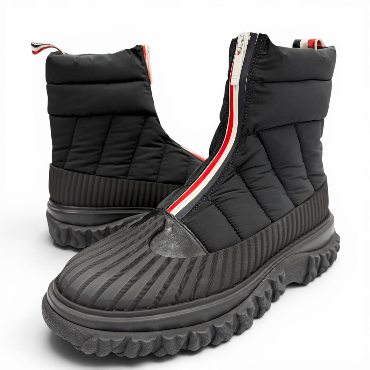トムブラウン QUIL TED ZIP UP DUCK BOOT ジップアップ ショートブーツ ブラック 6 /EU39 メンズ