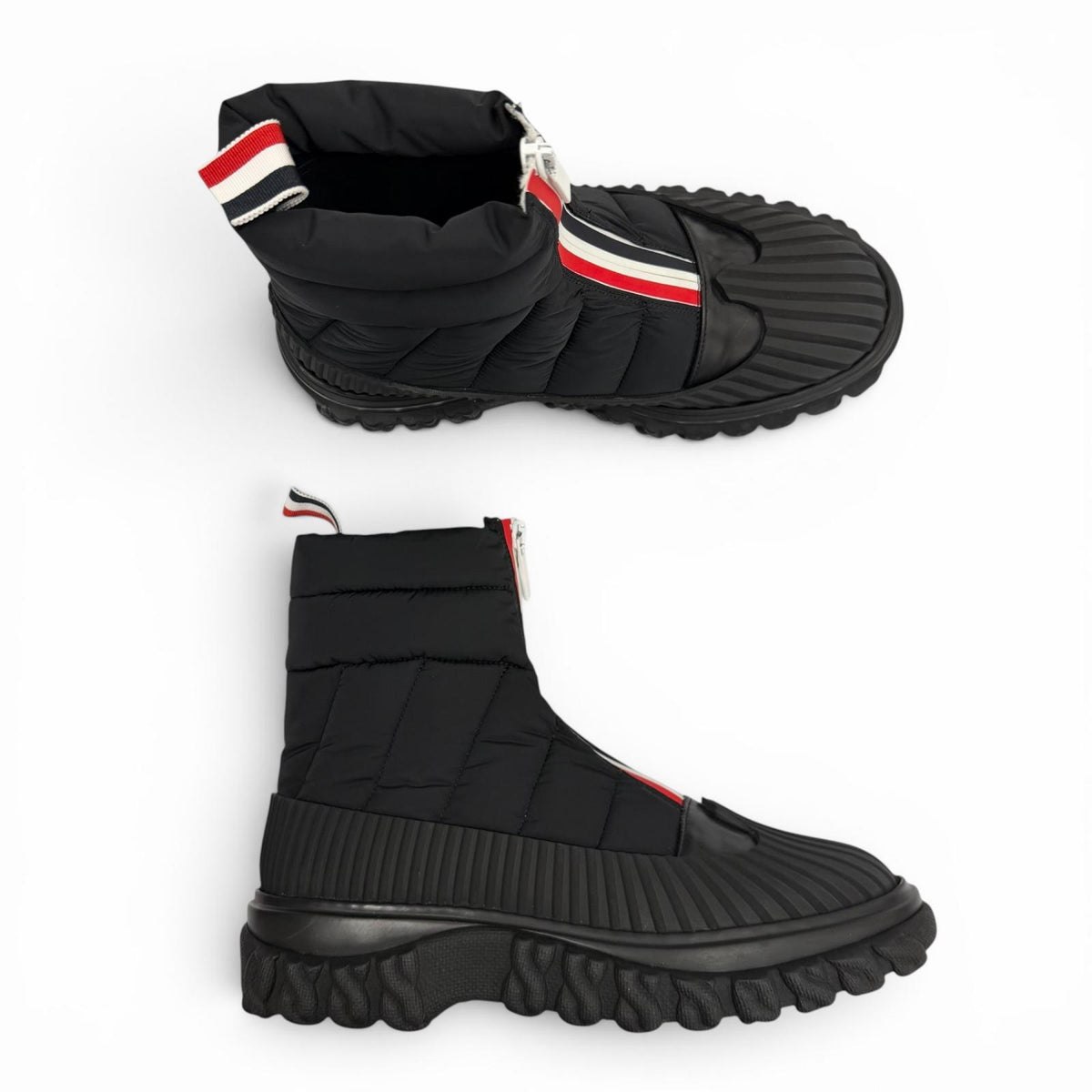 トムブラウン QUIL TED ZIP UP DUCK BOOT ジップアップ ショートブーツ ブラック 6 /EU39 メンズ
