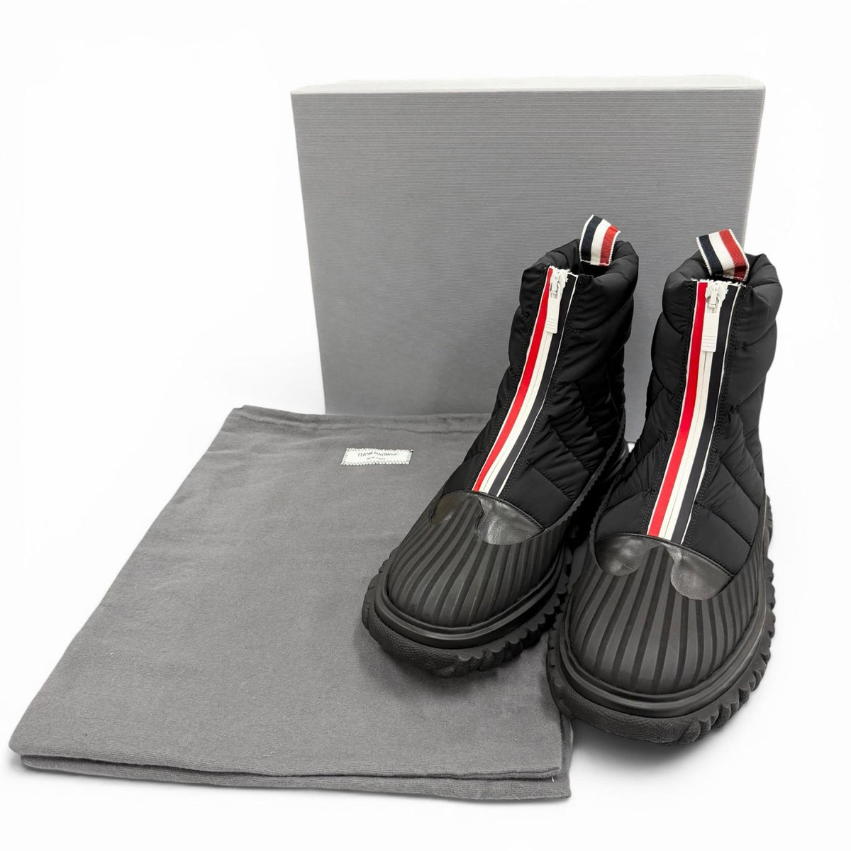 トムブラウン QUIL TED ZIP UP DUCK BOOT ジップアップ ショートブーツ ブラック 6 /EU39 メンズ