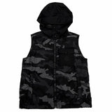 モンクレール DRUMS GILET ロゴワッペン カモフラージュ柄 迷彩柄 ダウンベスト ブラック 8anni 130cm キッズ