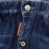 ディースクエアード BIG BROTHER JEAN レザーロゴパッチ付 ペイント パッチワーク デニムパンツ インディゴ 46 メンズ
