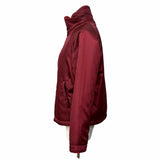 バーバリー リバーシブル チェック柄 ZIP UP ボア ジャケット レッド 34 レディース
