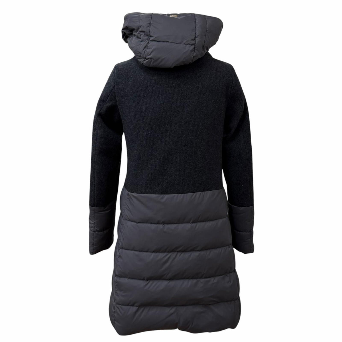 ヘルノ フード付 切替デザイン ZIP UP ダウンコート グレー 38 レディース