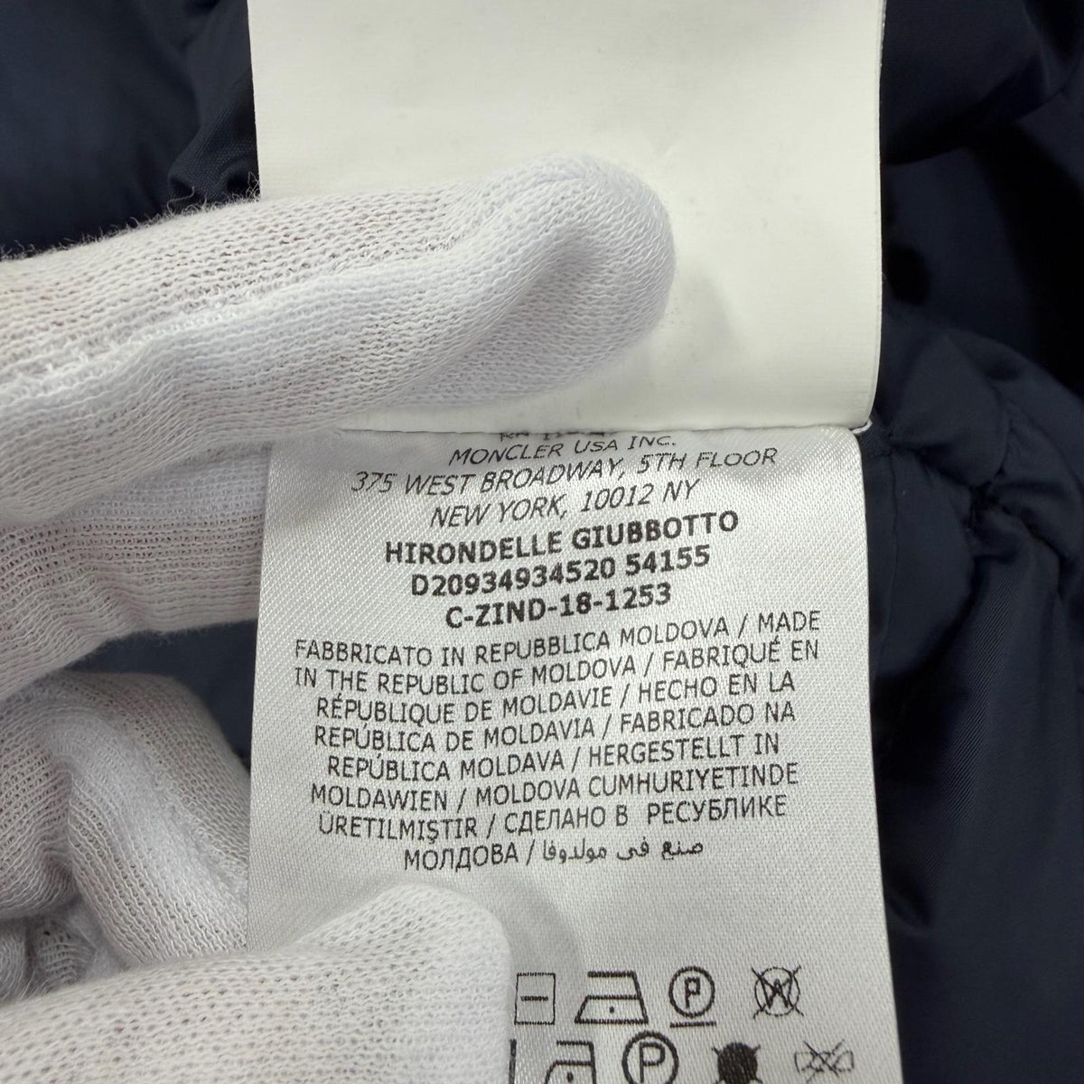 モンクレール HIRONDELLE フォックスファー付 ZIP UP ダウンコート ネイビー 54847 レディース