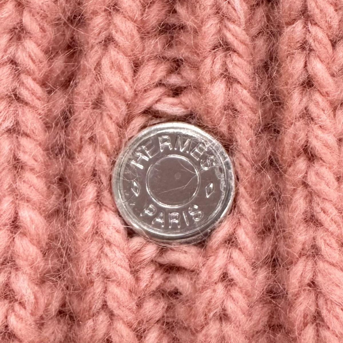 エルメス フィリパ セリエボタン ニットキャップ ピンク M レディース