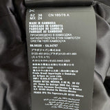 プラダ ロゴバックルベルト ラムファー使い ZIP UP ダウンコート ブラック 38 レディース