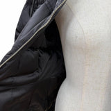 プラダ ロゴバックルベルト ラムファー使い ZIP UP ダウンコート ブラック 38 レディース