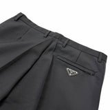 プラダ トライアングルロゴ 裾ジップ サイドライン スラックス ブラック 48 メンズ 未使用品