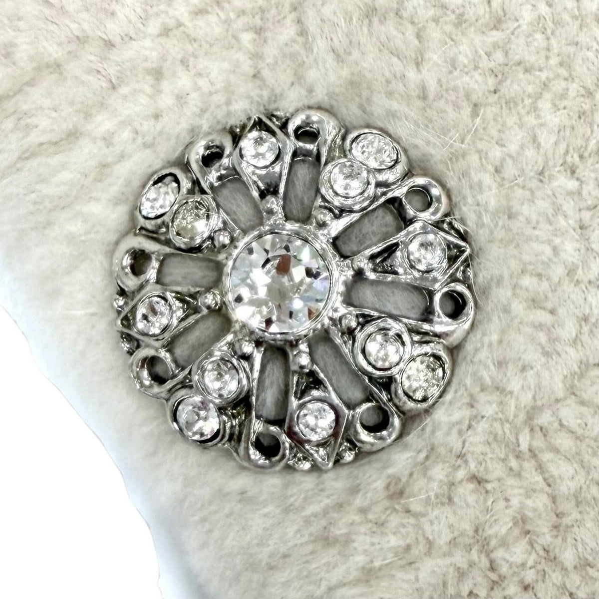 フォクシー Jewel Snood クリスタルボタン ヌートリアファー スヌード ライトベージュ F レディース