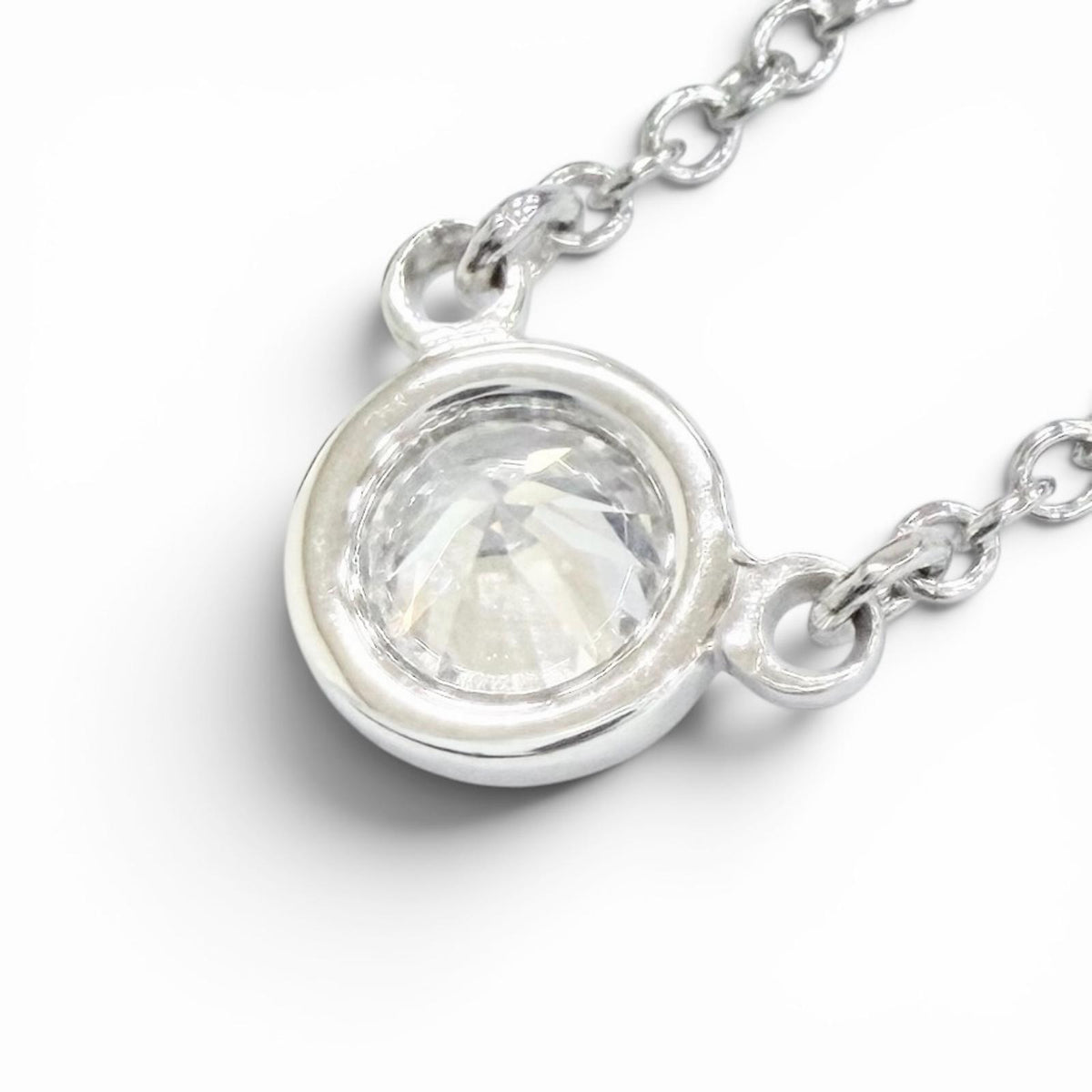 ティファニー バイザヤード 1Pダイヤモンド ネックレス 約0.18ct 直径約4.90mm ネックレス プラチナ レディース