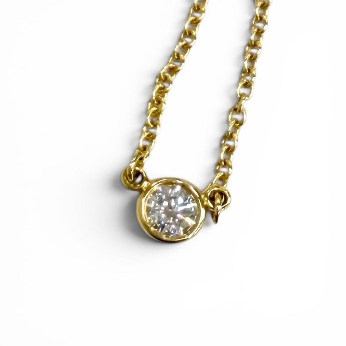 ティファニー バイザヤード 1P ダイヤ ネックレス 直径約3.80mm 約0.05ct 41cm ネックレス イエローゴールド レディース