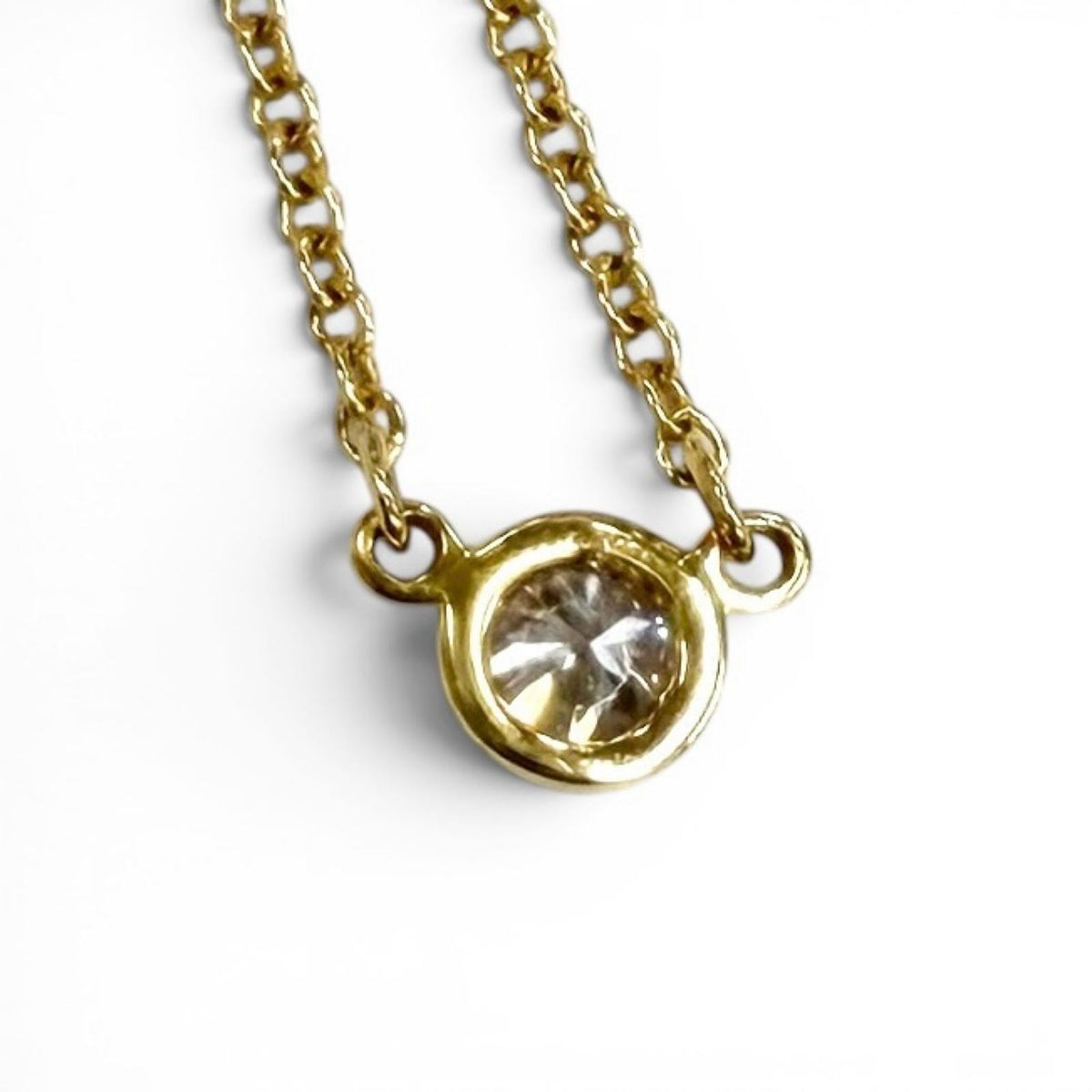 ティファニー バイザヤード 1P ダイヤ ネックレス 直径約3.80mm 約0.05ct 41cm ネックレス イエローゴールド レディース