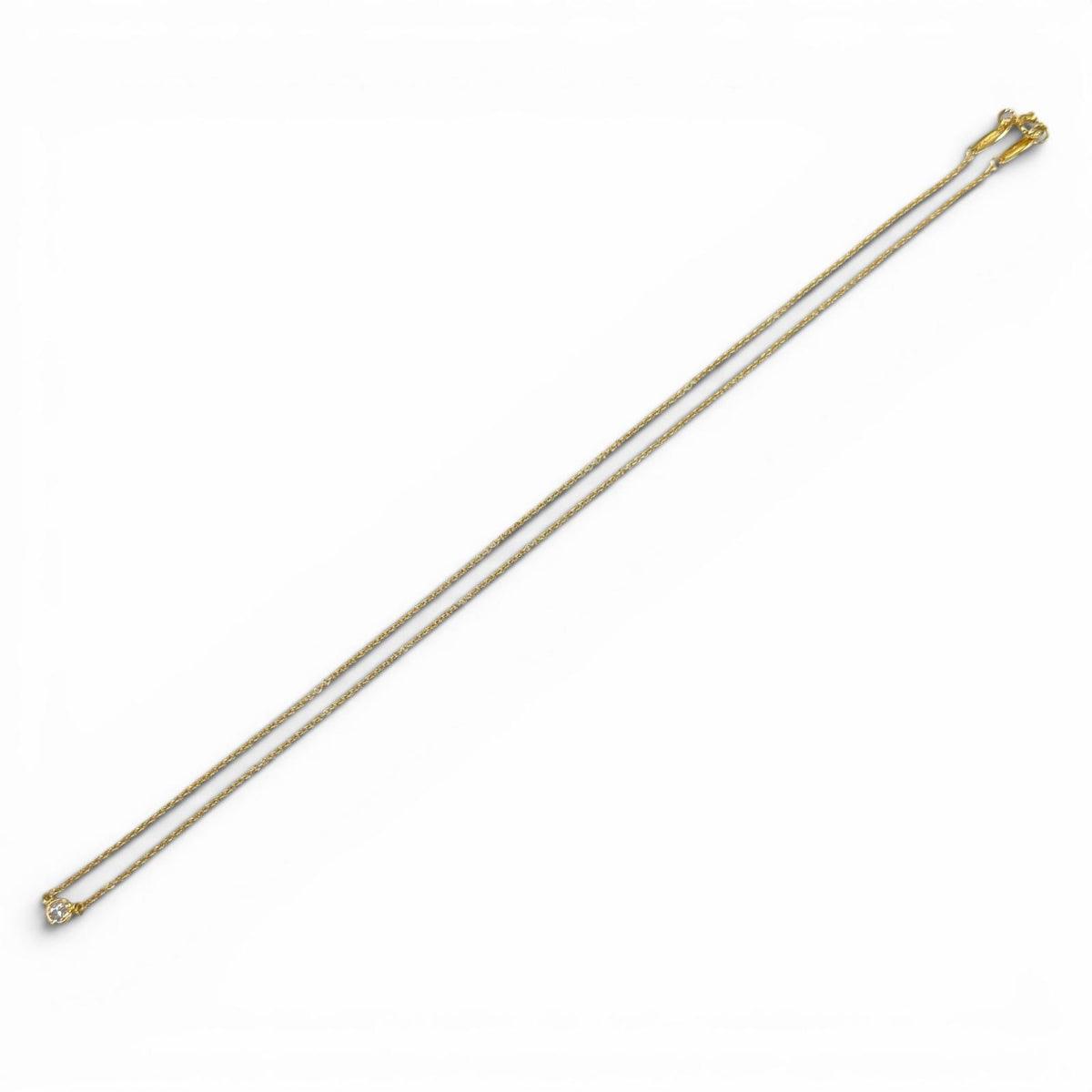 ティファニー バイザヤード 1P ダイヤ ネックレス 直径約3.80mm 約0.05ct 41cm ネックレス イエローゴールド レディース