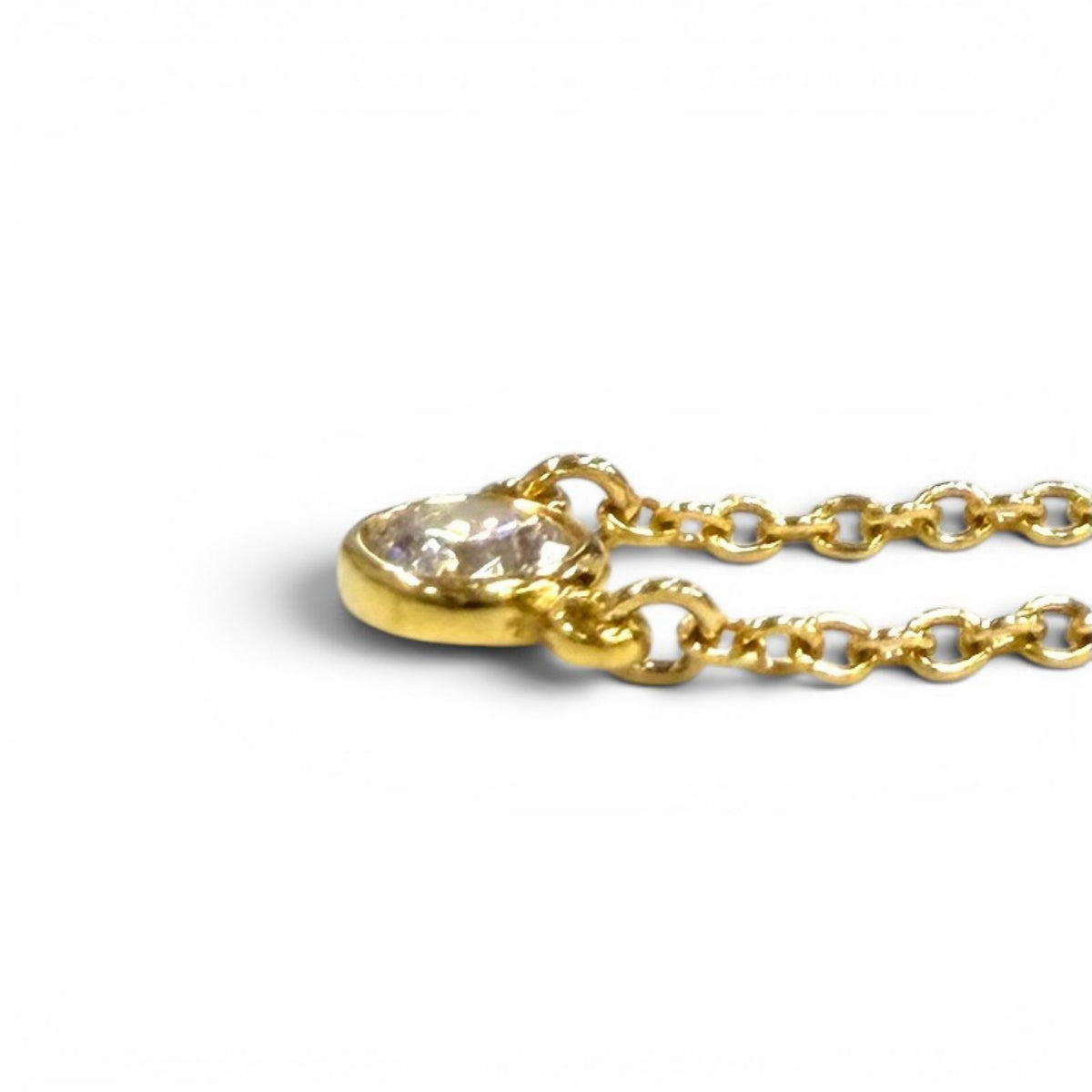ティファニー バイザヤード 1P ダイヤ ネックレス 直径約3.80mm 約0.05ct 41cm ネックレス イエローゴールド レディース