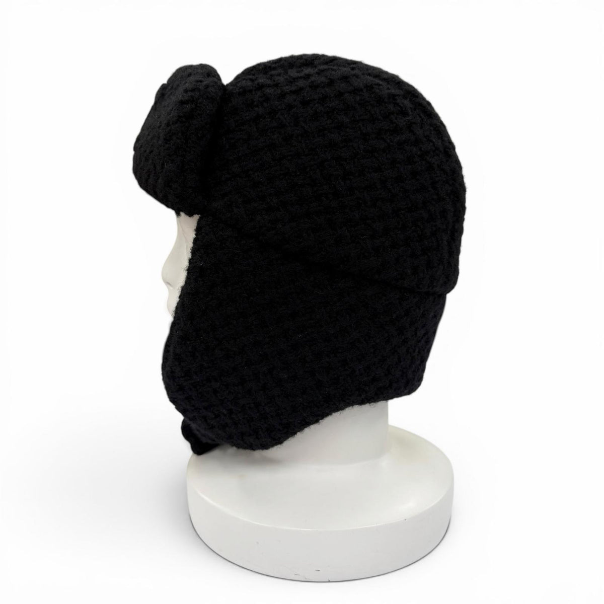 シャネル ココマーク CHAPKA HAT チャプカハット トラッパーハット フライトハット ニットキャップ ブラック レディース