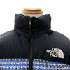 シュプリーム ザ・ノースフェイス Studded Nuptse Jacket スタッズ柄 ロゴ刺繍 ワッペン付き フード収納 ポケッタブル仕様 ジップアップ ダウンジャケット ブルー M メンズ