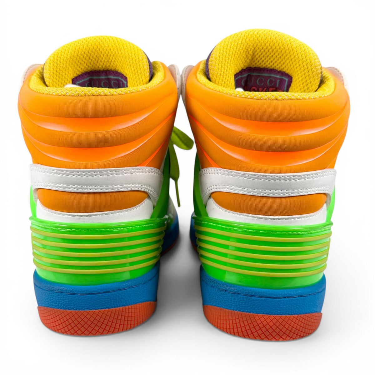 グッチ BASKET バスケット ヴィンテージ加工 ハイカットスニーカー マルチカラー 35 レディース
