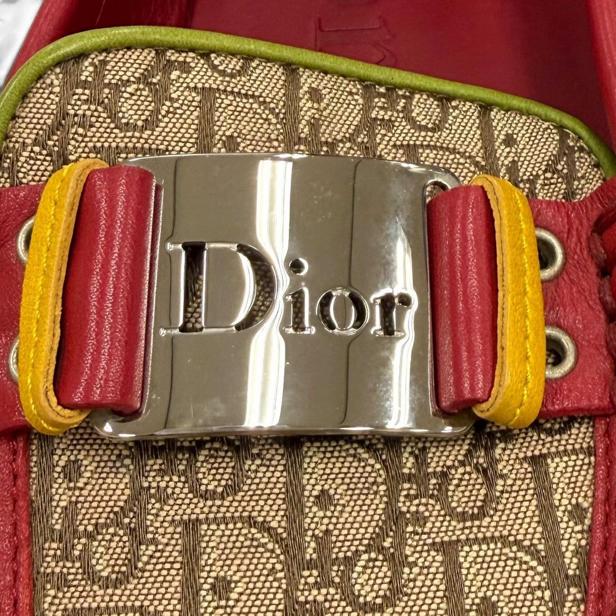 クリスチャンディオール トロッター オブリーク ジャガード ローファー ドライビングシューズ ラスタカラー 37 レディース