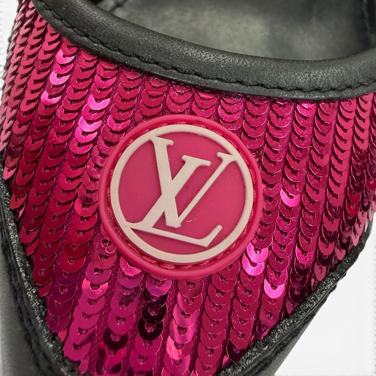 ルイヴィトン HEELS スパンコール LVサークルロゴ レザー パンプス ブラック 34 レディース