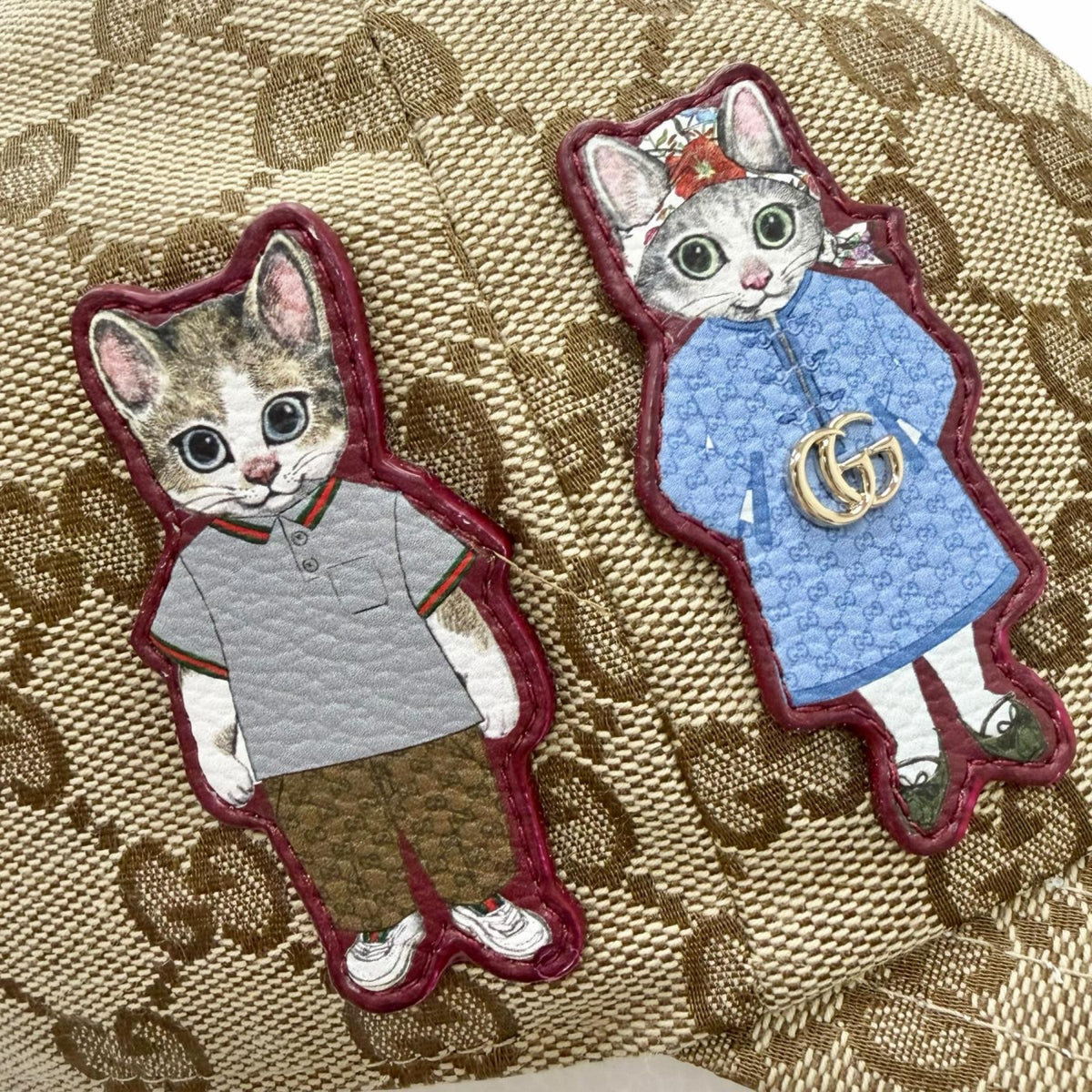 グッチ ヒグチユウコ ボー＆ボリス GGキャンバス 日本限定 キャップ ベージュ M/57cm メンズ