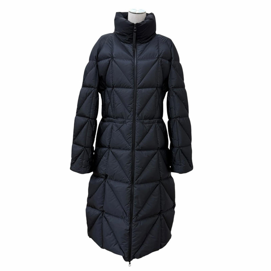 モンクレール CERISE セリース ロゴパッチ付 スタンドカラー ZIP UP ダウンコート ブラック 4 レディース