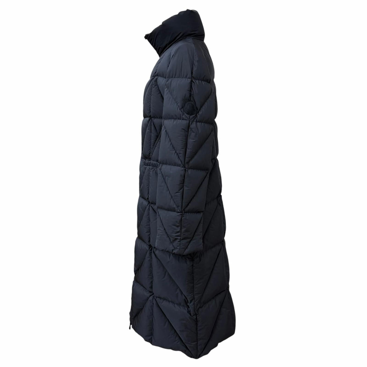 モンクレール CERISE セリース ロゴパッチ付 スタンドカラー ZIP UP ダウンコート ブラック 4 レディース