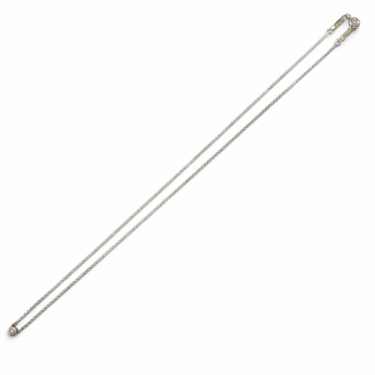 ティファニー ダイヤモンド バイ ザ ヤード シングル ダイヤモンド ペンダント ダイヤ枠直径3.7mm ネックレス シルバー レディース