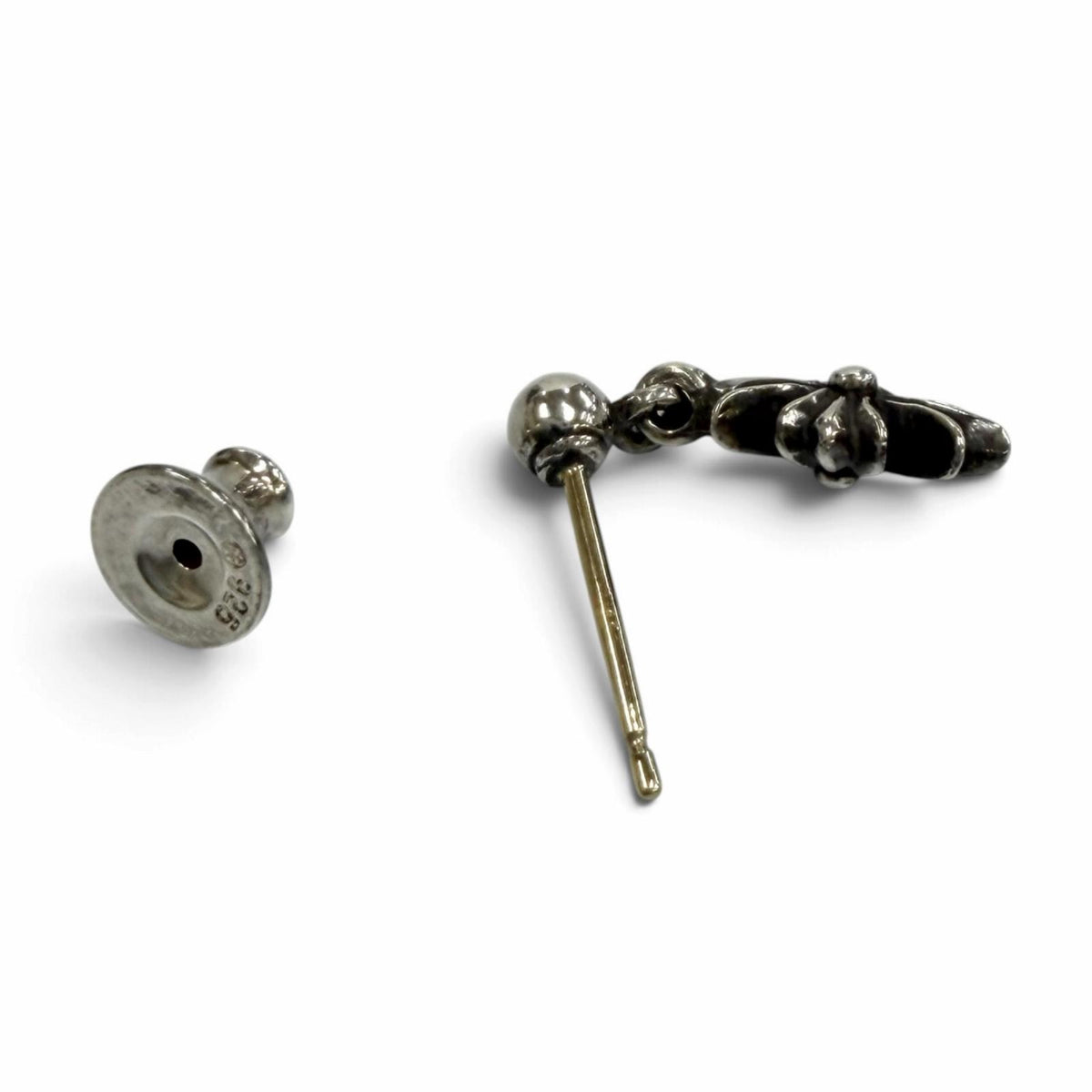 クロムハーツ タイニーECHプラス ドロップ ピアス 片耳用 ポスト14K キャッチ925 ピアス シルバー レディース