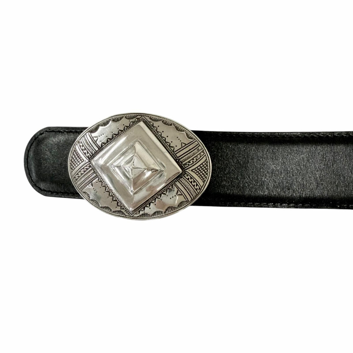 エルメス Toareg トゥアレグ シルバーバックル ベルト ブラック 75 メンズ