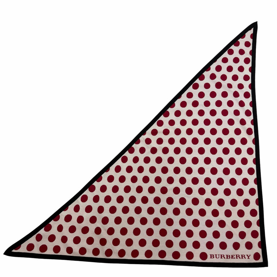 バーバリー ドット柄 トライアングル 大判 ショール ホワイト 180×85cm レディース