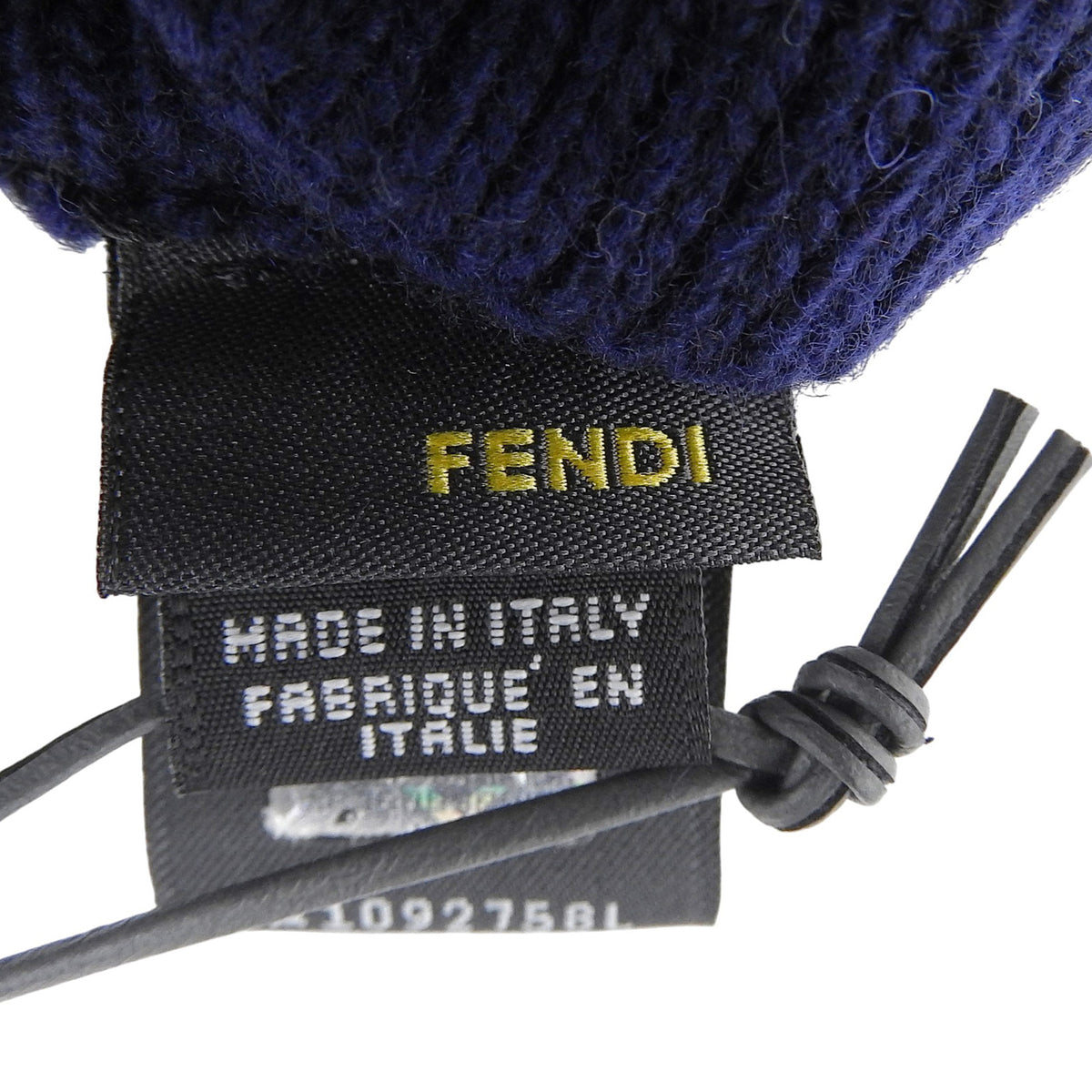フェンディ カシミヤ混 FFロゴ ニット グローブ 手袋 ネイビー TU メンズ