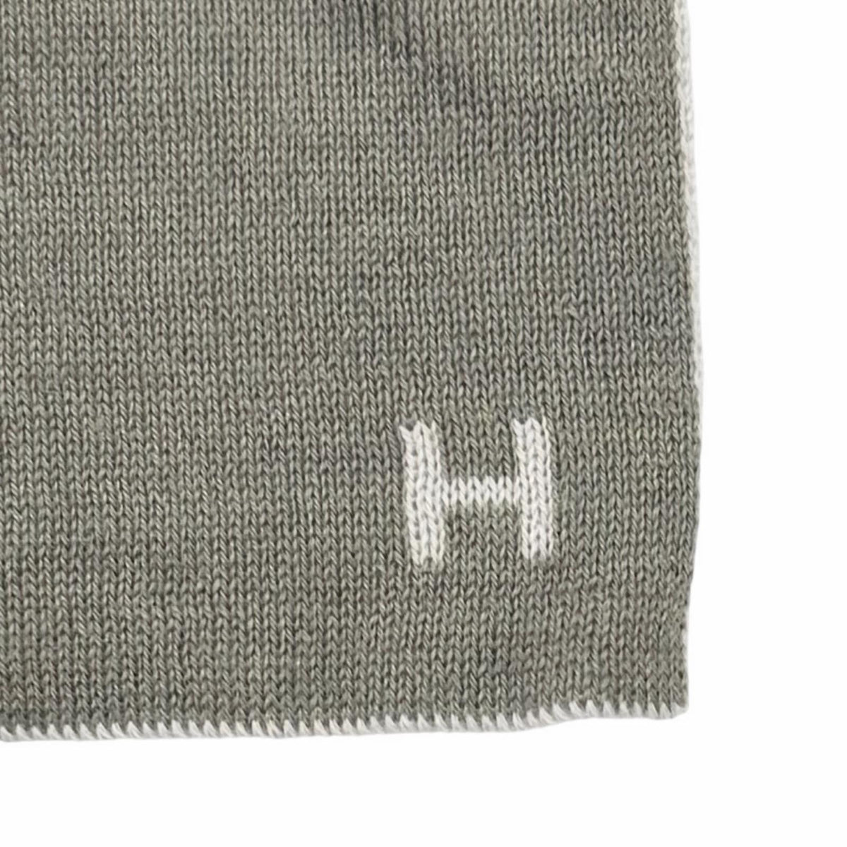 エルメス アレ ルトゥール Hロゴ マフラー グレー レディース