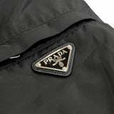 プラダ K-WAY SEMIFODERATO Jacket トライアングルロゴ ジップアップ ブルゾン ナイロンジャケット ブラック 56 メンズ