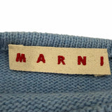 マルニ ロゴ入り サイドスリット 長袖 ニット ブルー 36 レディース