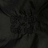 ガニー NYLON TECH PUFFER MIDI JACKET オーバーサイズ ロゴ刺繍入り フード付 ZIP UP ダウンジャケット ブラック XS レディース