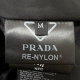 プラダ Re-Nylon トライアングルロゴ ポーチ付き ステンカラーコート ブラック M メンズ